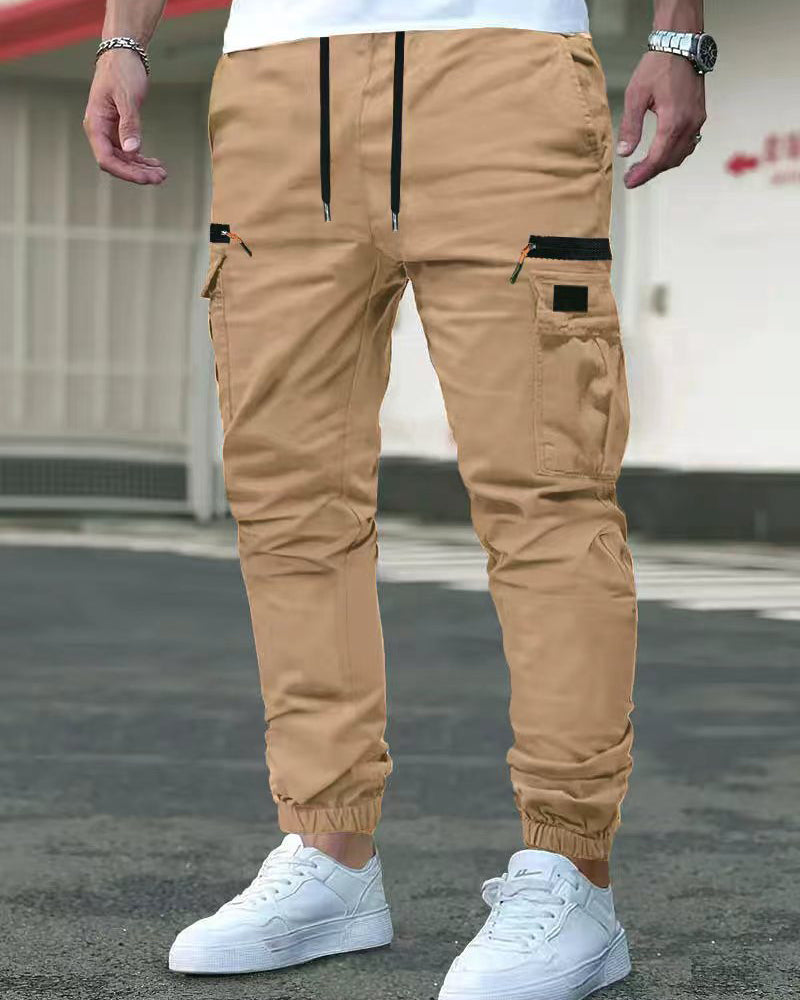 Herren Hose Gummibündchen Einfarbig Entspannt