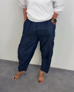 Hose Stilvoll Tasche Denim Lang