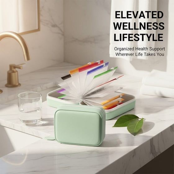 Premium wasserdichtes PU-Reise-Pillenbox-Set