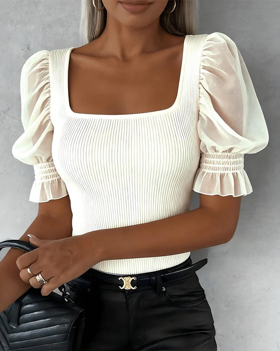 Lässige Bluse mit Puffärmeln