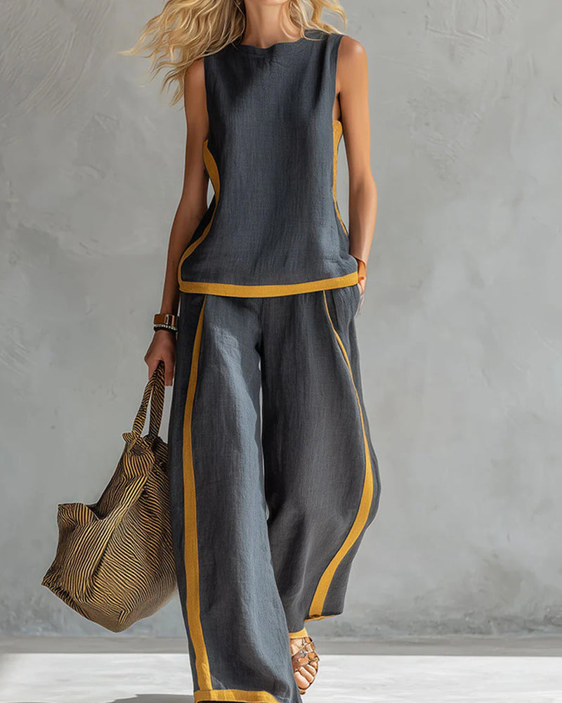 Zweiteiler ärmellos casual Colorblock