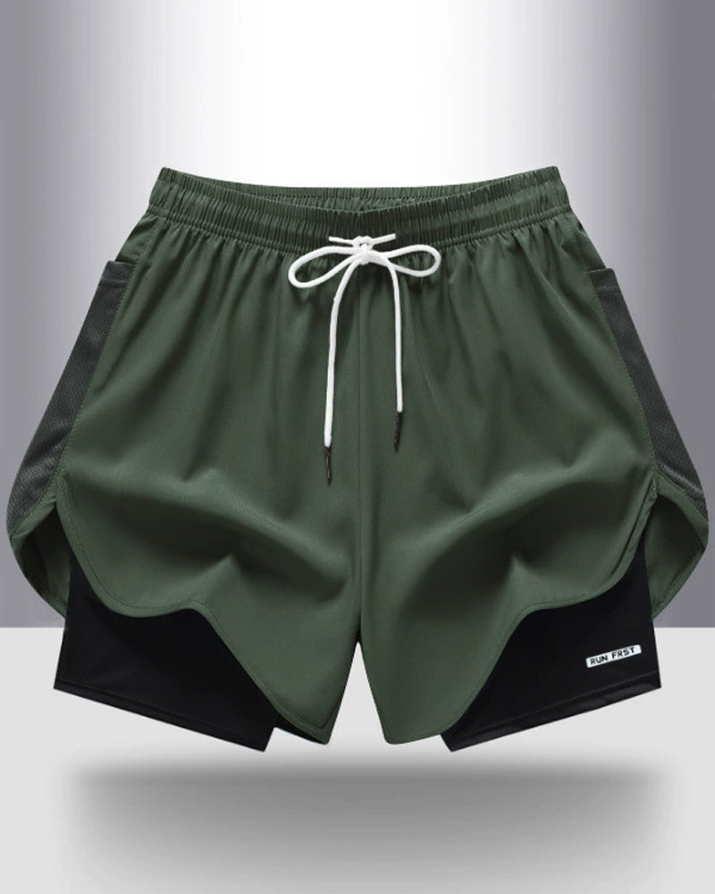 Shorts Atmungsaktiv Schnell Trocknend Doppellagig