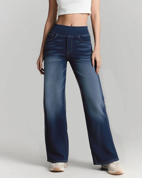 Denim High-Waisted Gewaschen Loose Baggy Casual