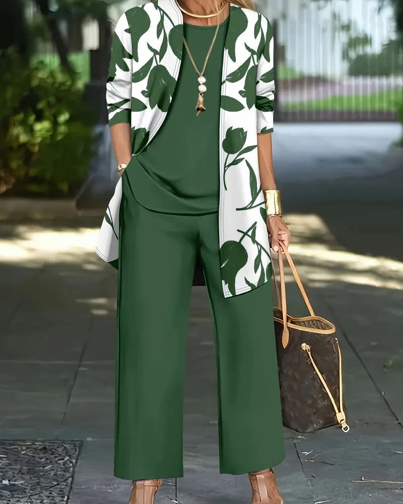 Set Layered-Top Breitbein-Hose Dreiteilig