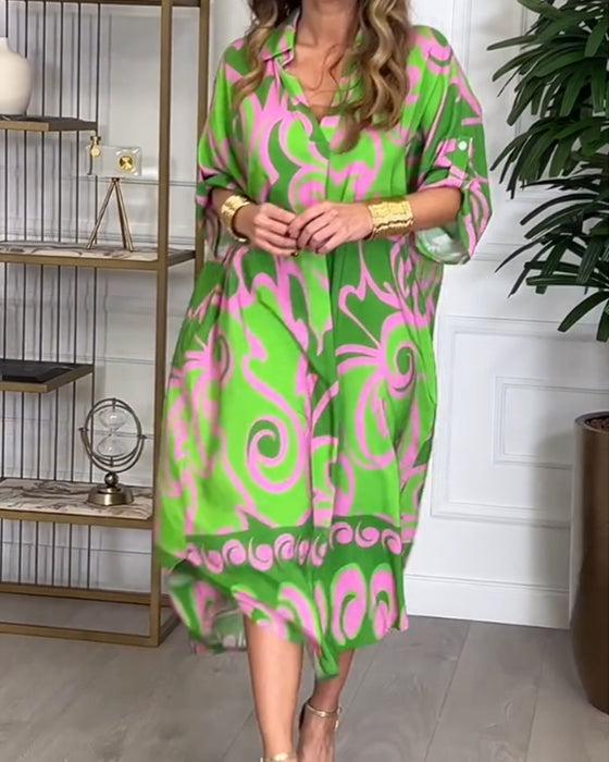 Kleid Mit Geometrischer Kontrastfarbe Design