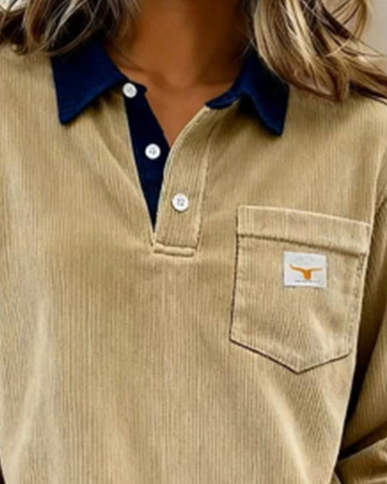 Modisches Sweatshirt mit Button-Down-Kragen