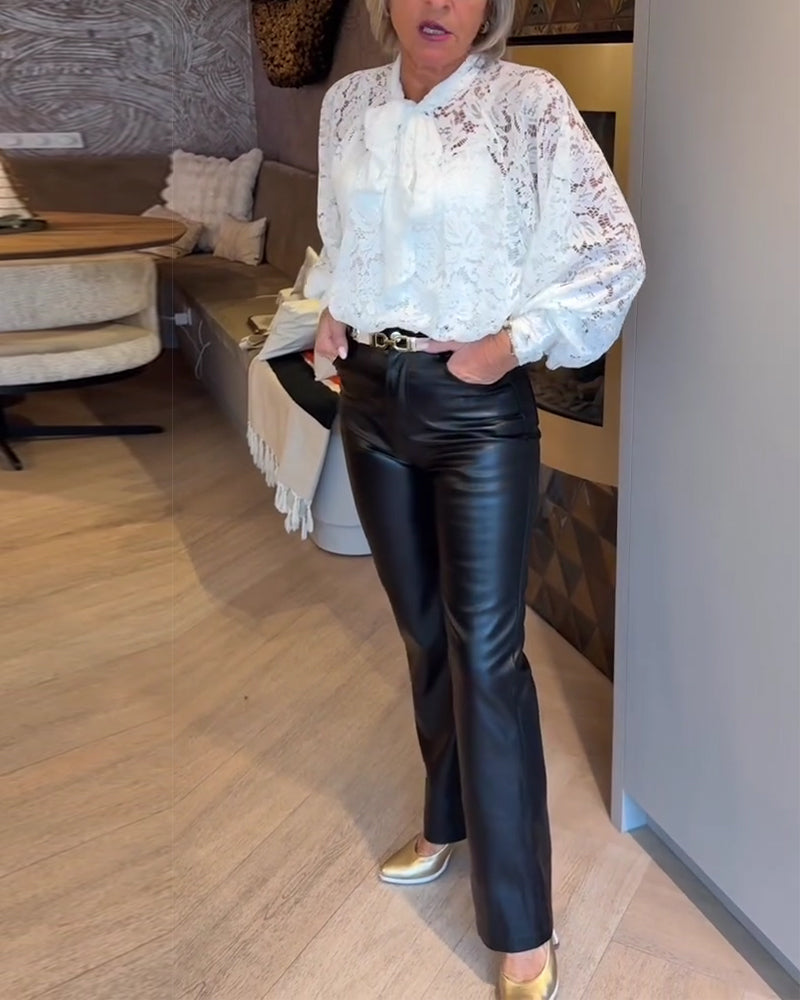 Bluse Banddesign Spitze