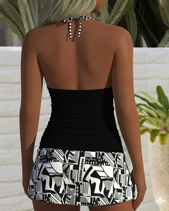 One-Piece Deep-V Peplum