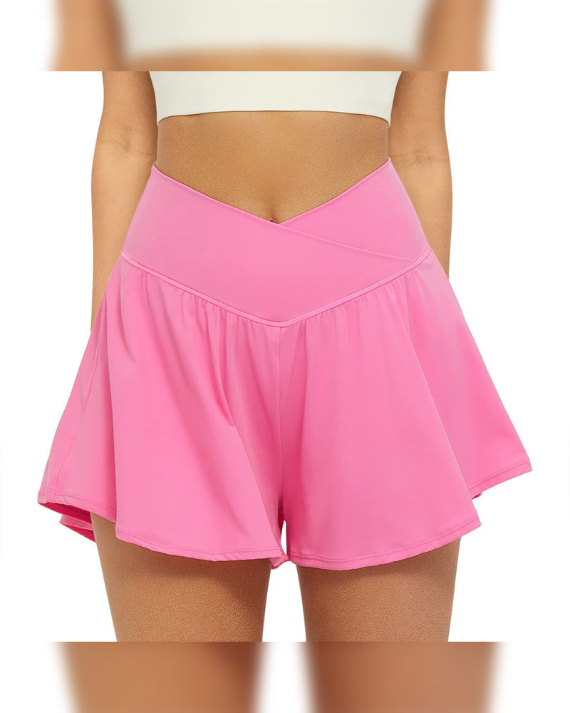 Shorts Mit Hoher Taille, Einfarbig