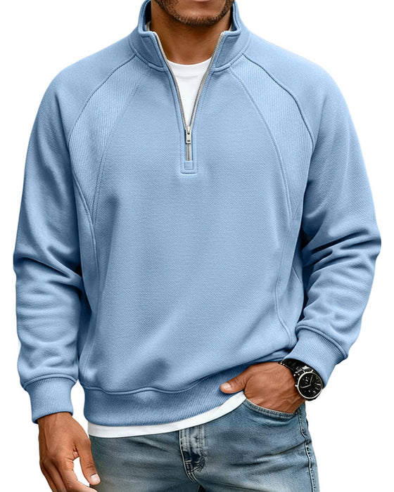 Sweatshirt Halb Zip Stehkragen
