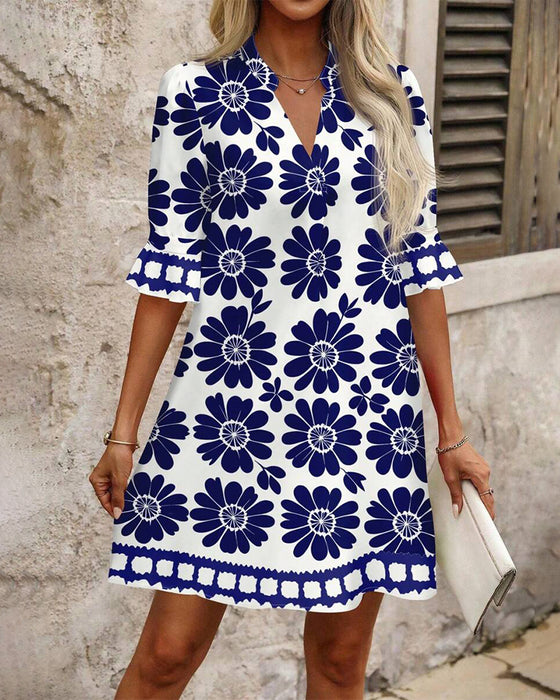 Elegantes Straight Kleid mit Blumenprint
