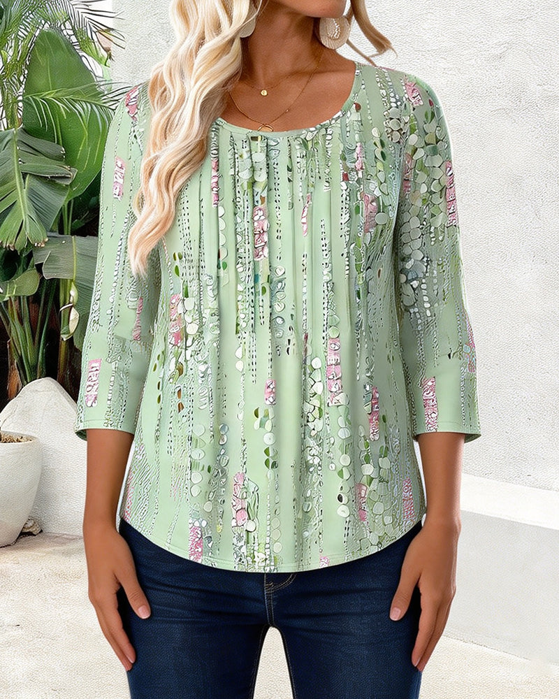 Top Feiner Glitzer Runder Halsausschnitt Langarm