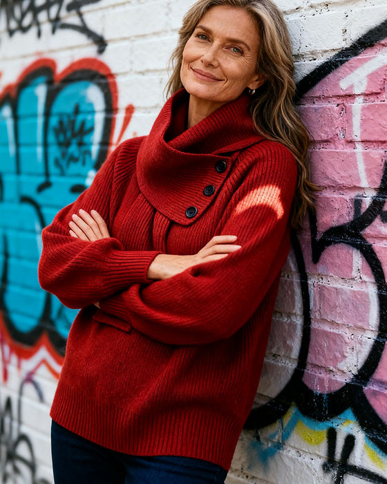 Pullover Schalkragen Mode uni