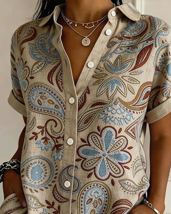 Hemd Paisley Muster Revers