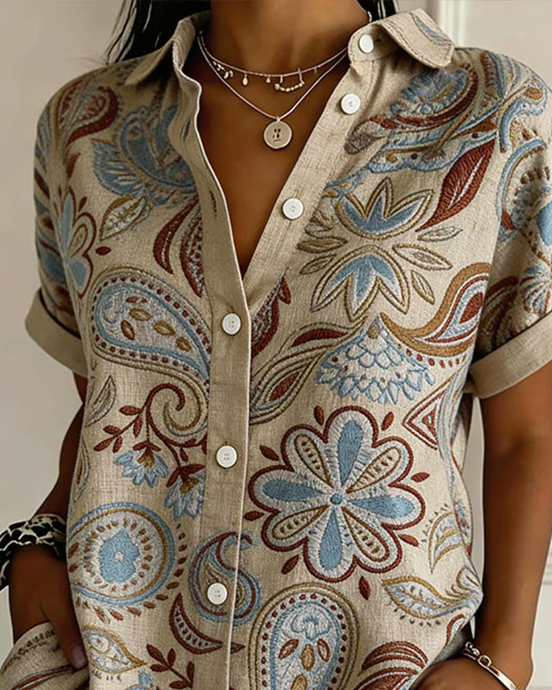 Hemd Paisley Muster Revers