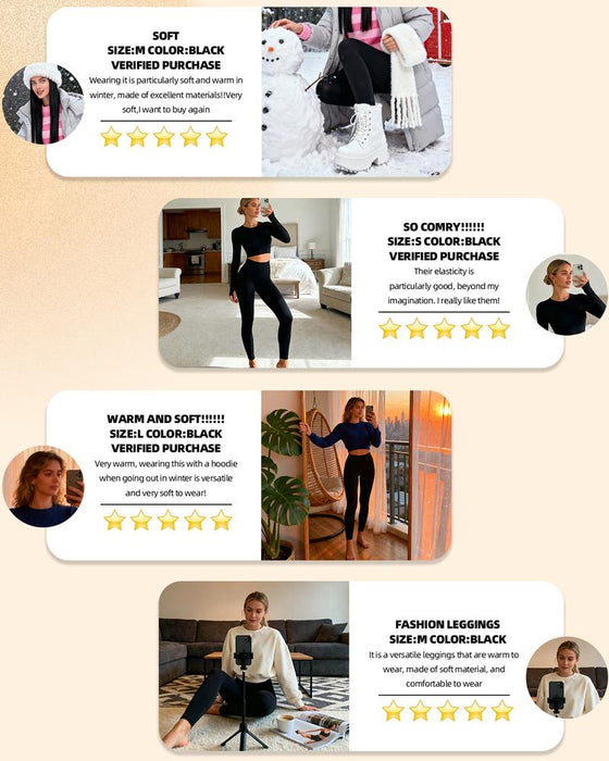 Leggings Warme Hohe Taille Gemütlich Gefüttert