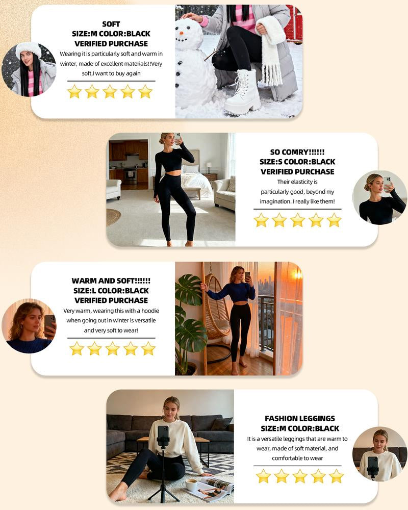 Leggings Warme Hohe Taille Gemütlich Gefüttert