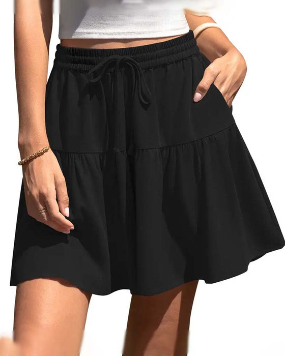 Shorts Rüsche Patchwork Bindung