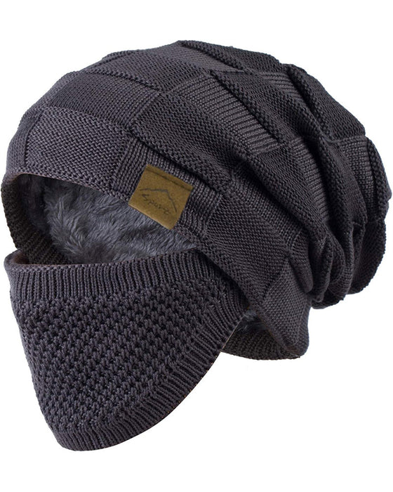 Strickmütze Maske Set Winter Mütze Gesicht Ohr Abdeckung