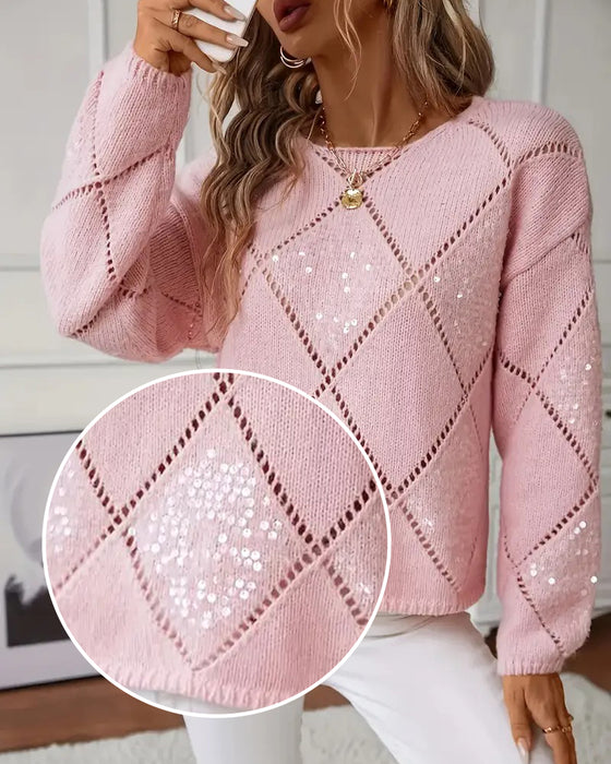 Pullover elegant ausgeschnitten Paillette