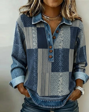 Sweatshirt mit langen Ärmeln und Colorblock-Print
