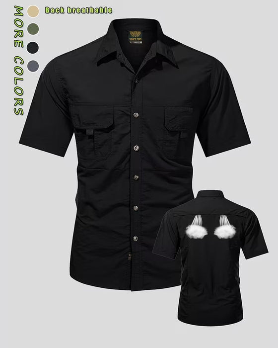 Hemd Aus Atmungsaktivem Material Kurzarm Lässiger Look