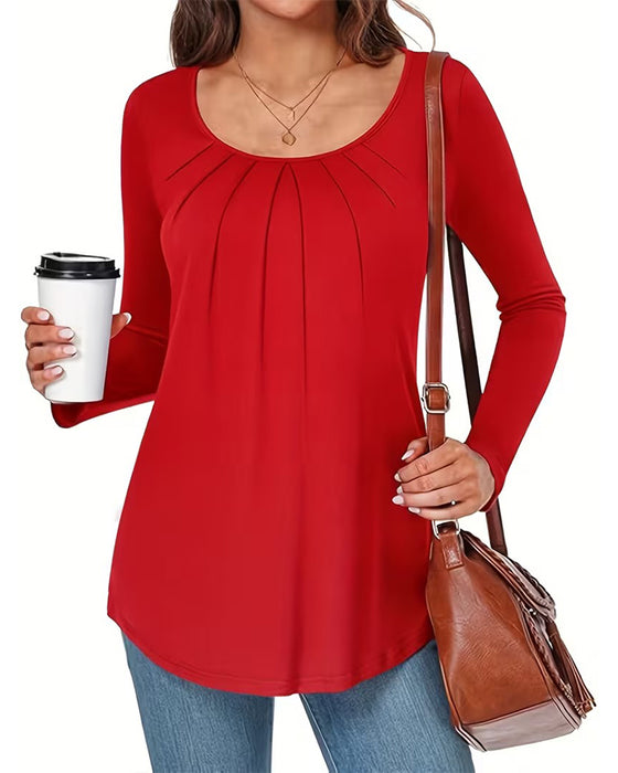 Top bequem integrierter BH plissiert casual