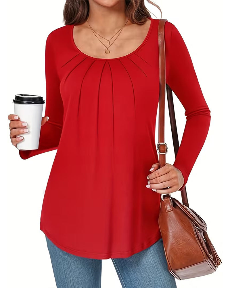 Top bequem integrierter BH plissiert casual