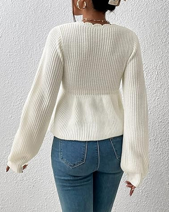 Pullover Mit Knoten-Taille, Zugband Und Elegant Merkmalen