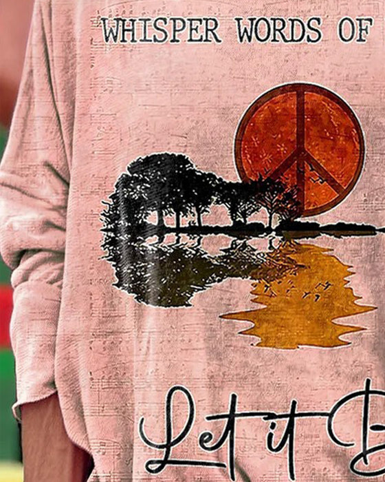 Langärmliges Oberteil mit Distressed-Gitarrenprint