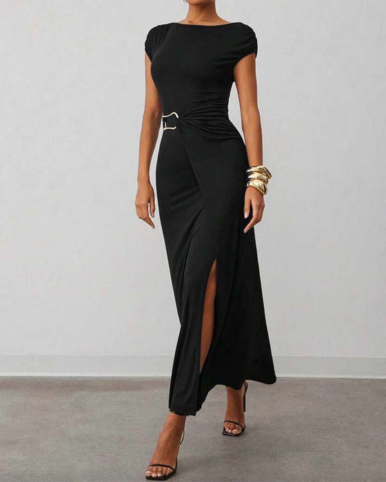 Kleid Mode Kurzarm Taille