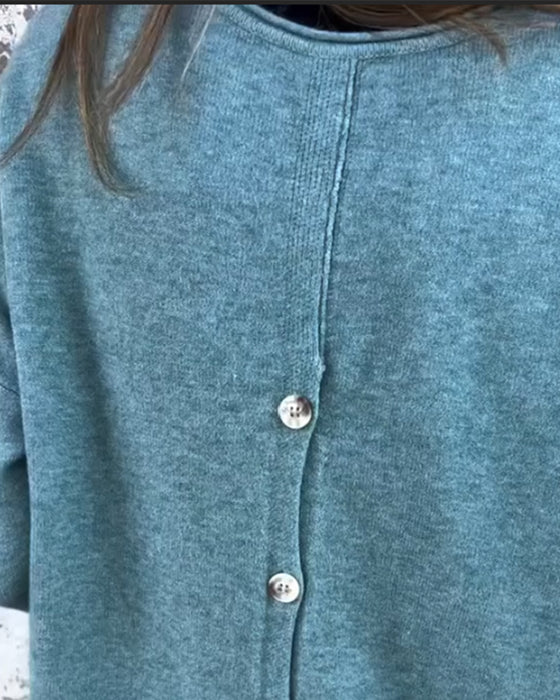 Tops stylisch Knopf-Detail langärmlig