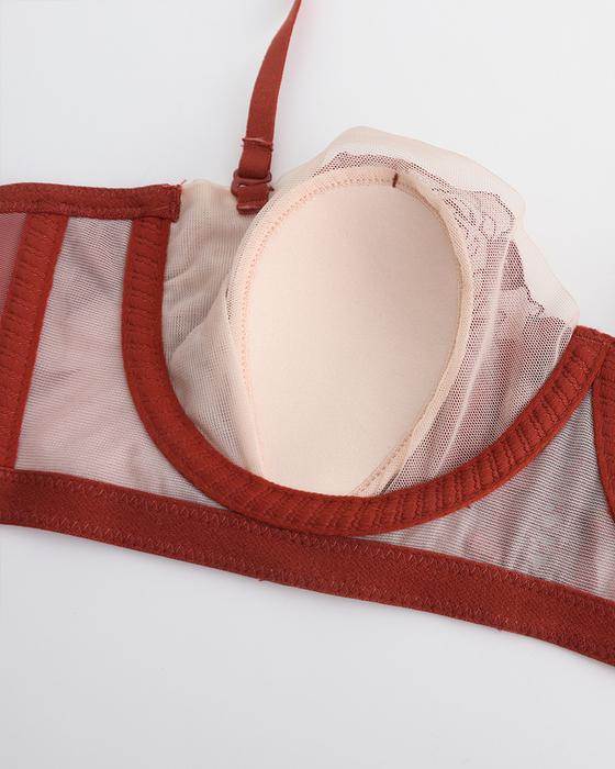Büstenhalter Damen Ultra Dünn Sexy Rose Stickerei Spitze
