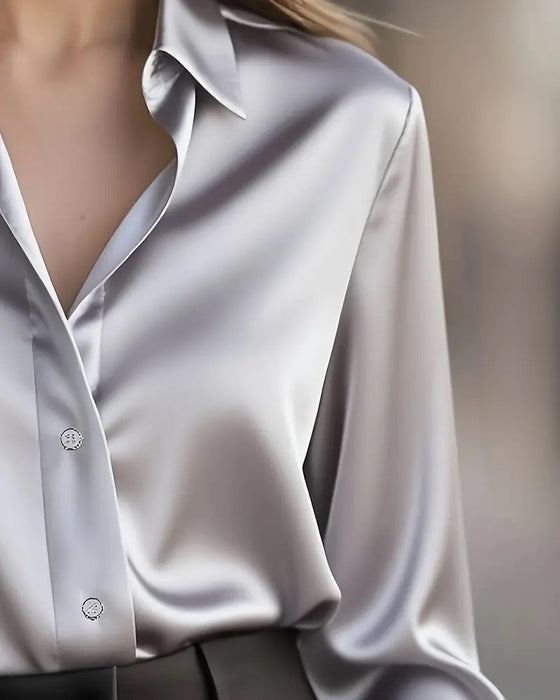 Hemd Modisch Business-Satin Unifarben