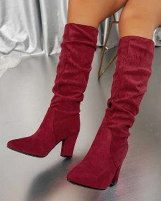 💥 Neu eingetroffen – jetzt Bestseller! – Stylische Damen-Stiefel mit hohen Absätzen in Uni-Farbe