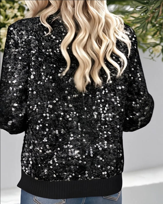 Jacke trendig glitzernd Paillette Outdoor-Jacke