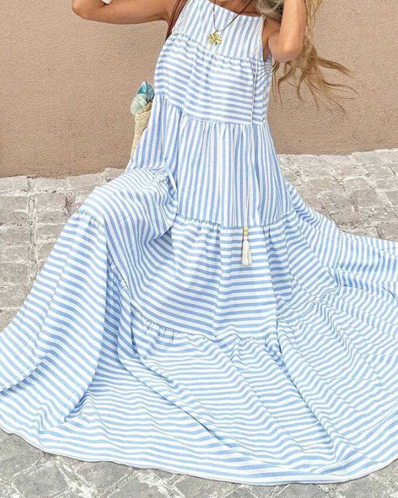 Kleid Gestreift Halter Stufen