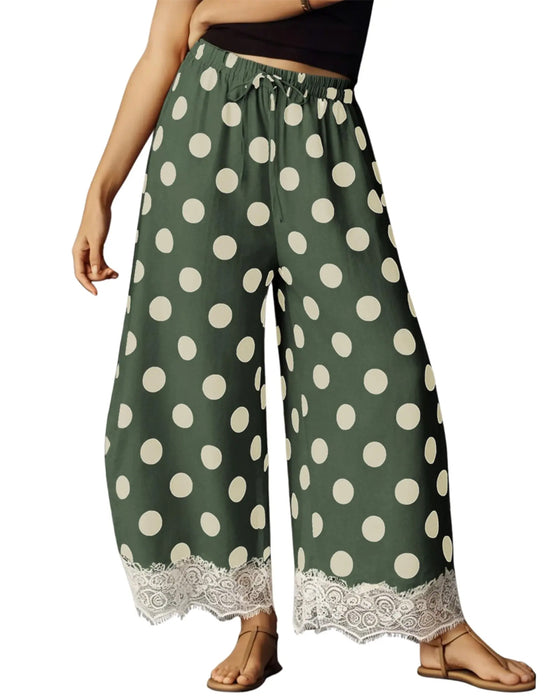 Hose Große Pünktchen Spitze Capri