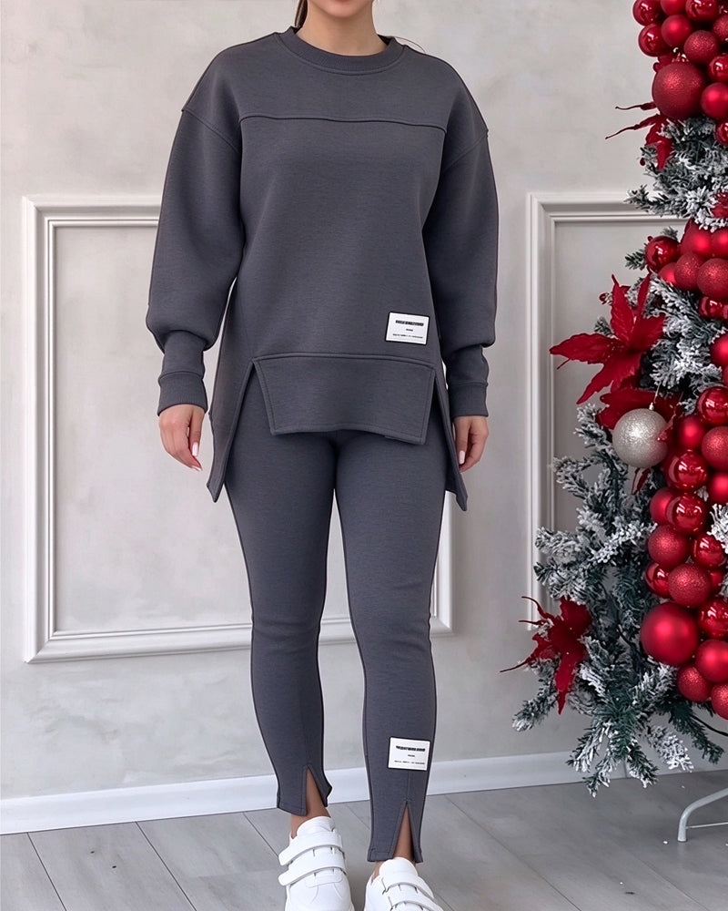 Set Bedruckt Sweatshirt Und Jogginghose