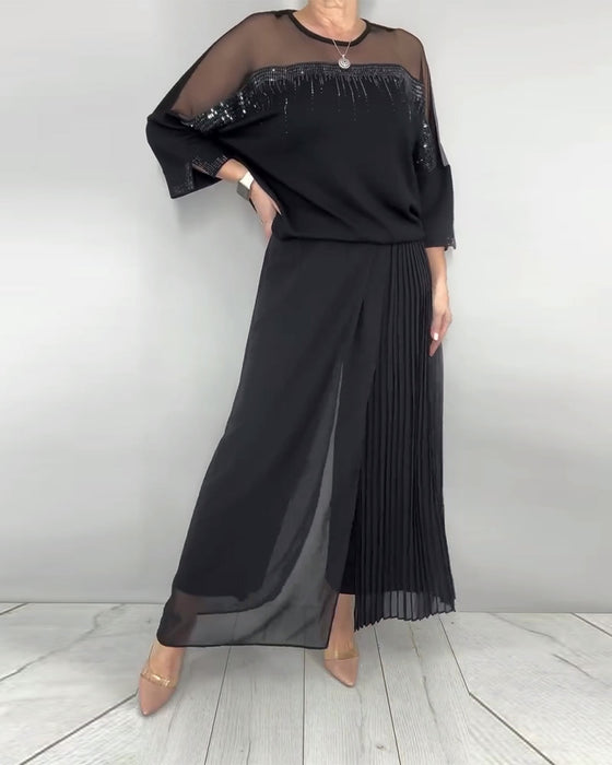 Bluse Netz Zusammengefügt Locker