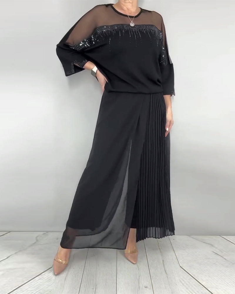 Bluse Netz Zusammengefügt Locker