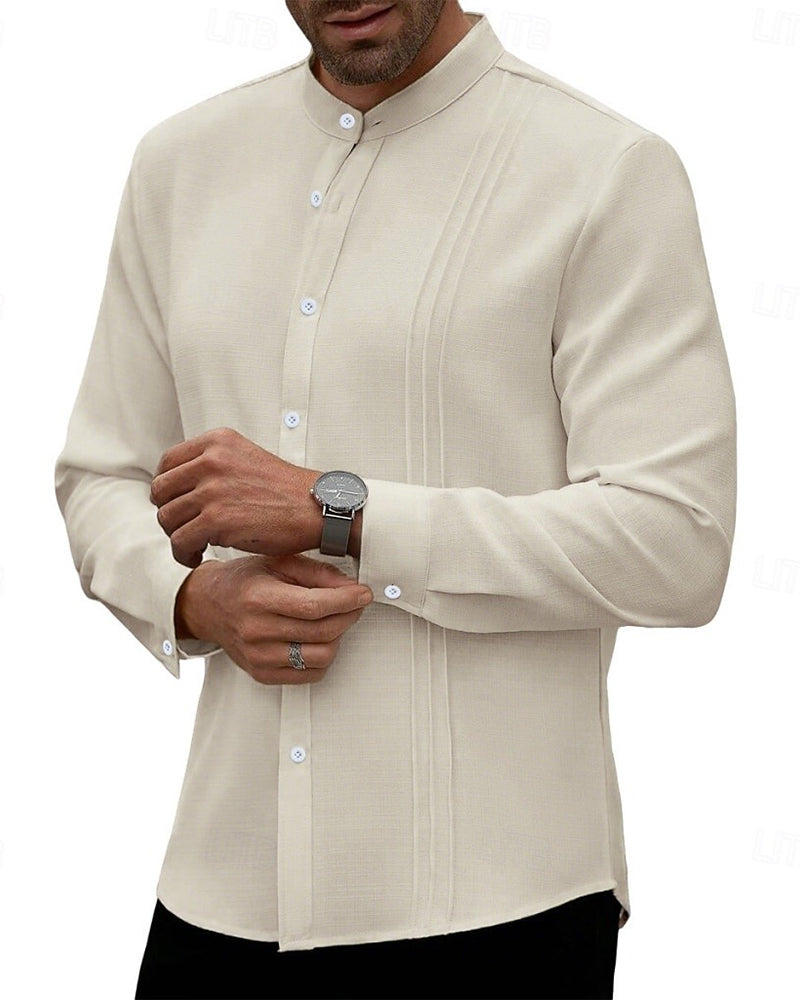 Herren Hemd Mode Mini-Mandarin-Kragen