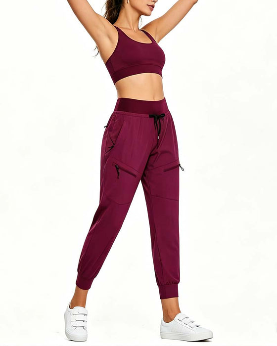 Hose Mit Gummibund Kordelzug Taschen Tapered