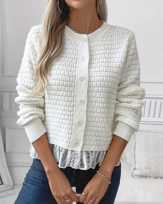 Mantel Langärmlig Spitzenbesetztes Sweatshirt