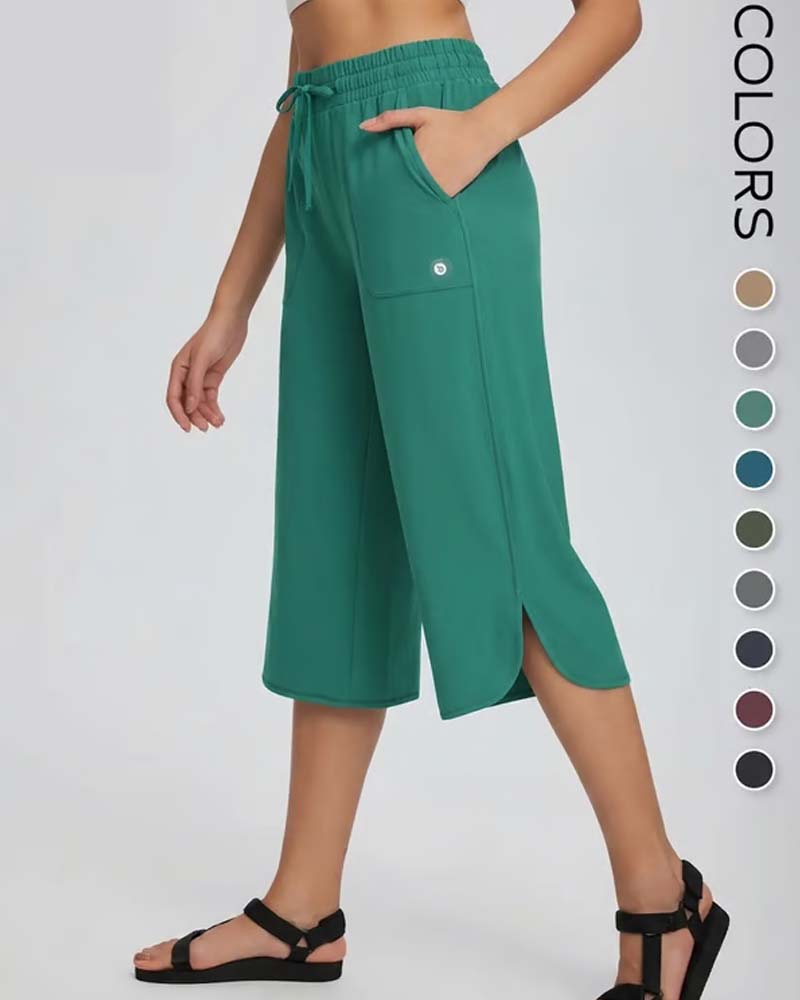 👖 Capris Damen Weites Bein Yoga