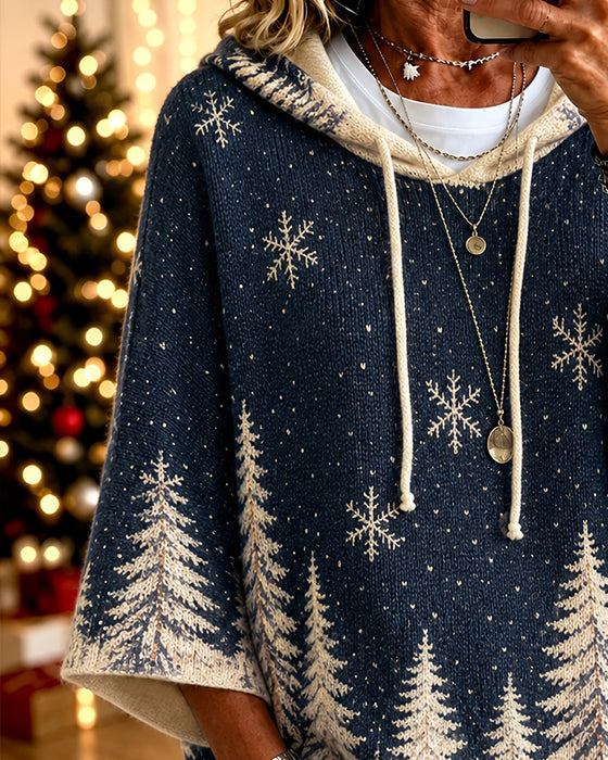 Pullover Kapuze Schneeflocke Weihnachtsbaum