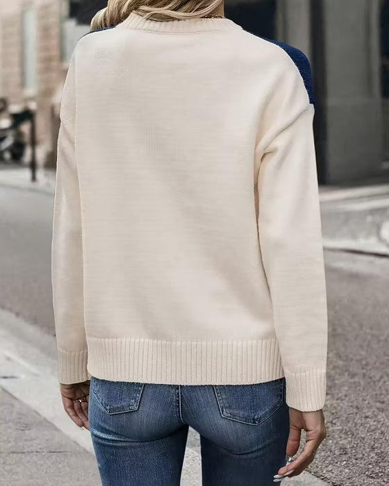 Modischer Pullover mit Rundhalsausschnitt