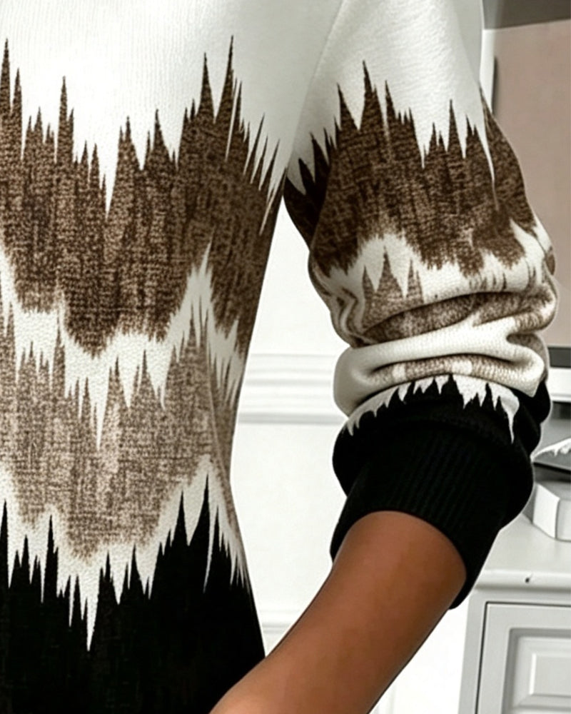 Sweatshirt Casual Bedruckt Langarm