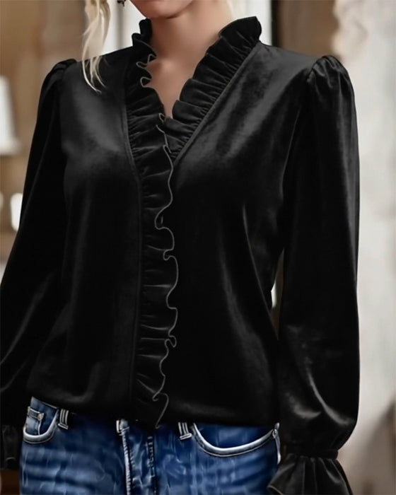 Top gerüscht Samt elegant