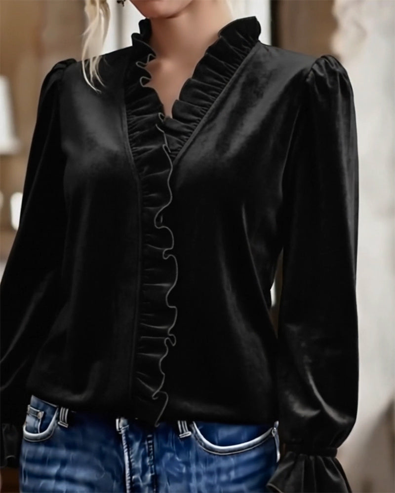 Top gerüscht Samt elegant